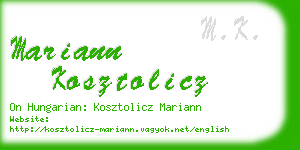 mariann kosztolicz business card